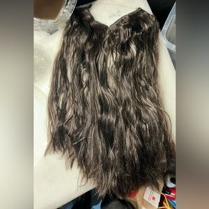 Synthetic Dark Brown Hair Halo Wig Hair Extensions